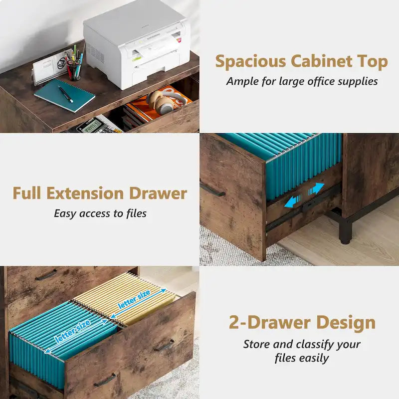 2-Drawer Lateral File Cabinet for Home & Office