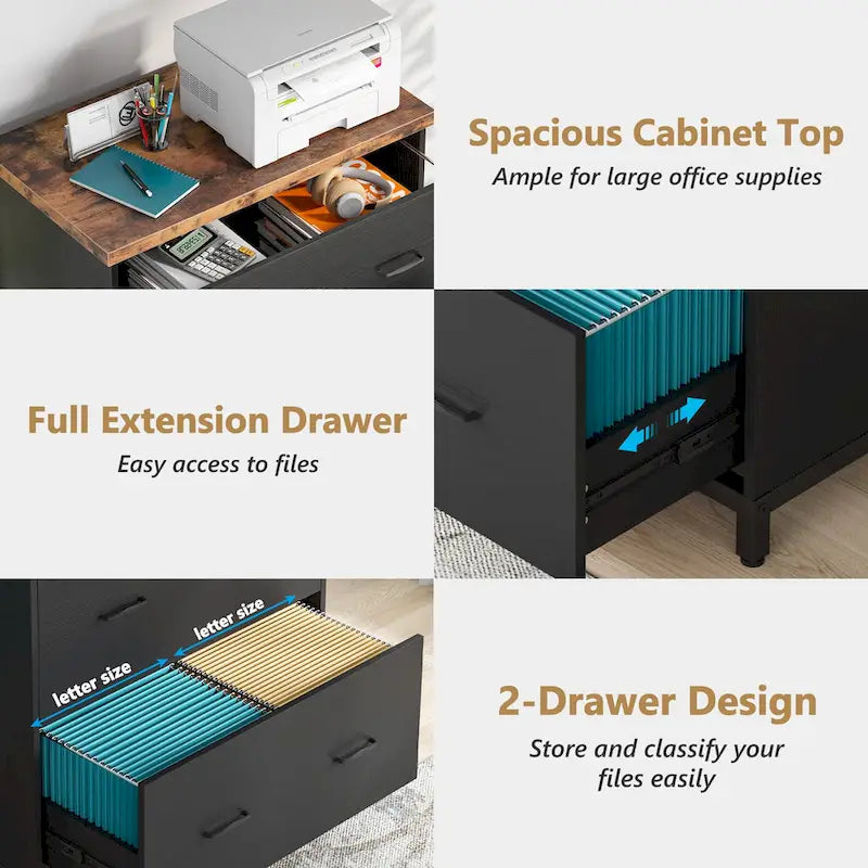 2-Drawer Lateral File Cabinet for Home & Office