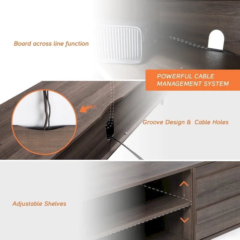 Wood TV Console for TVs up to 55 Inches
