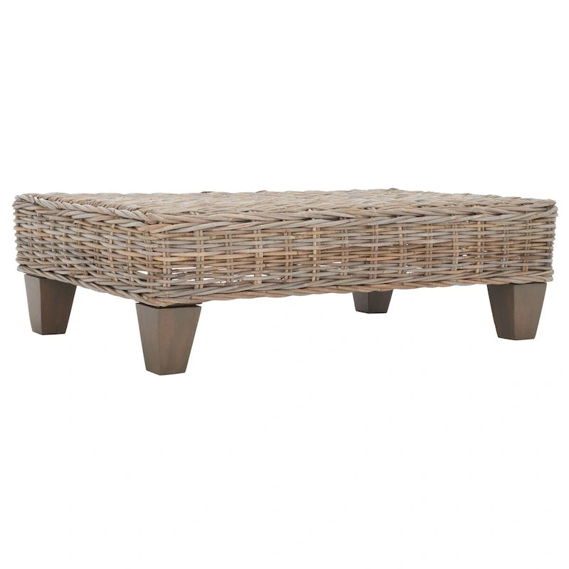 Panca in vimini naturale effetto lavato - 41Wx28Dx12H