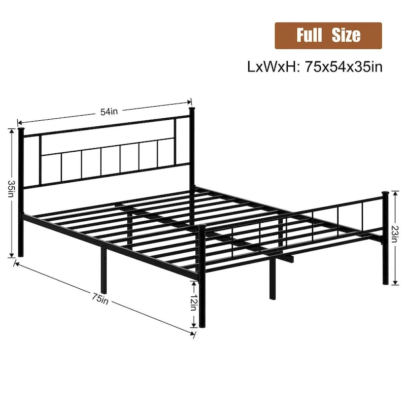 Bed Frame with Headboard and Footboard