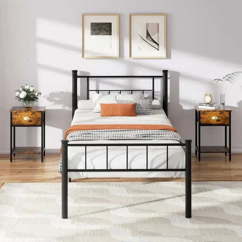 Bed Frame with Headboard and Footboard