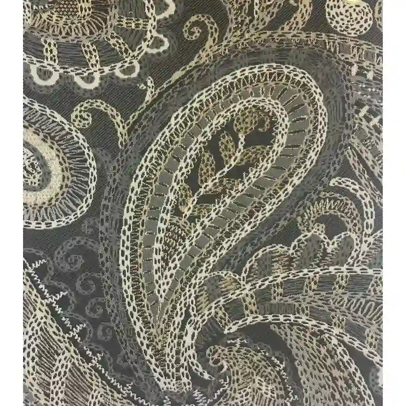 Beige Paisley Print Accent Chair