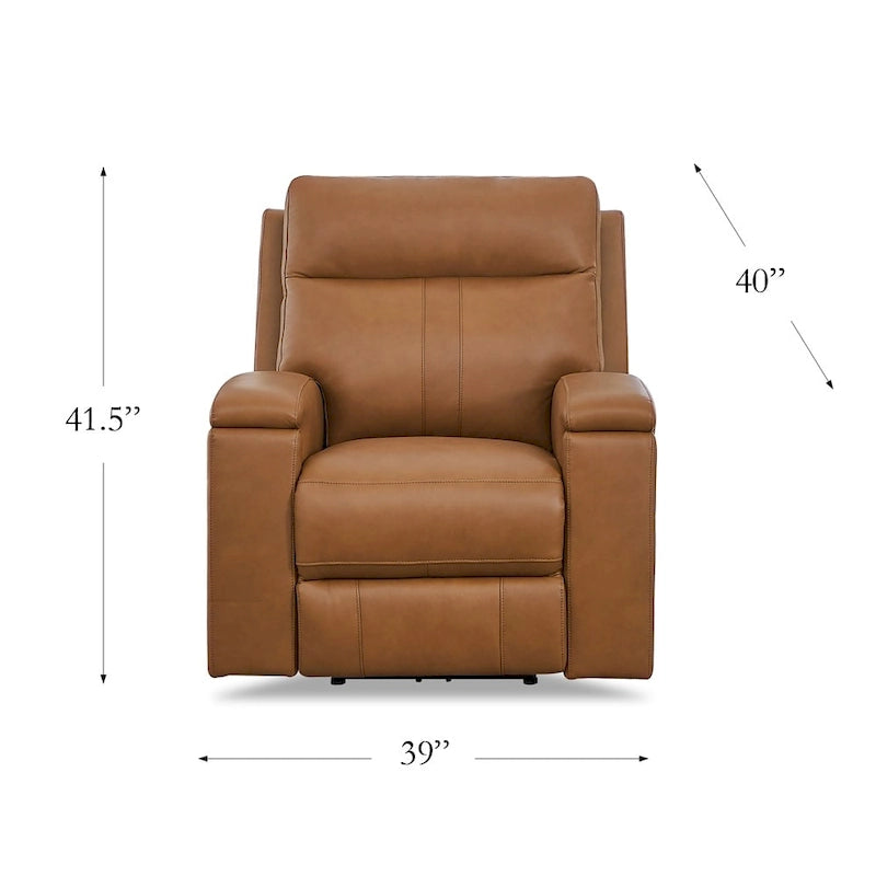 Zero Gravity Power Recline and Headrest Top Grain Leather Recliner with Cup Holder