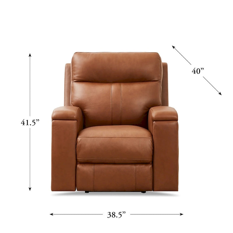 Zero Gravity Power Recline and Headrest Top Grain Leather Recliner with Cup Holder