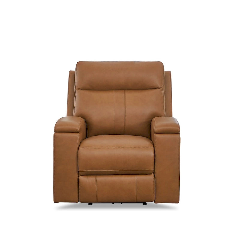 Zero Gravity Power Recline and Headrest Top Grain Leather Recliner with Cup Holder