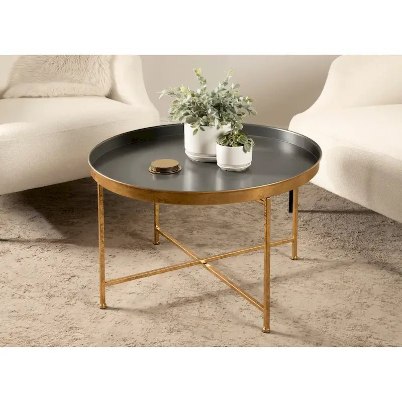 Runder Metall-Couchtisch - 28.25x28.25x19