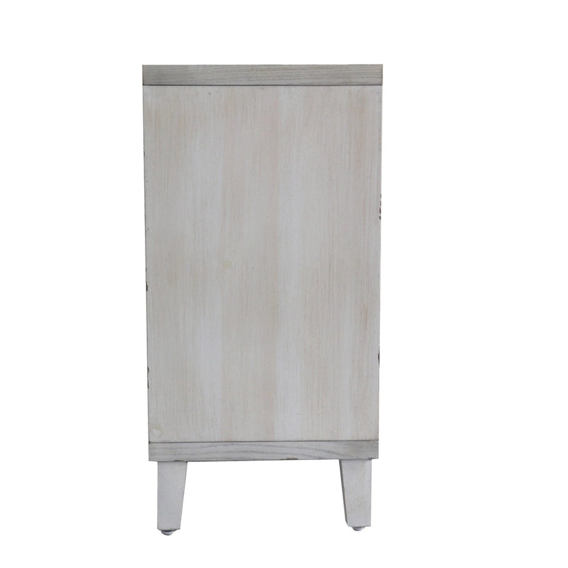 60-in-Sideboard im Landhausstil aus naturfarben gewaschenem Holz mit 4 Türen mit Fensterläden