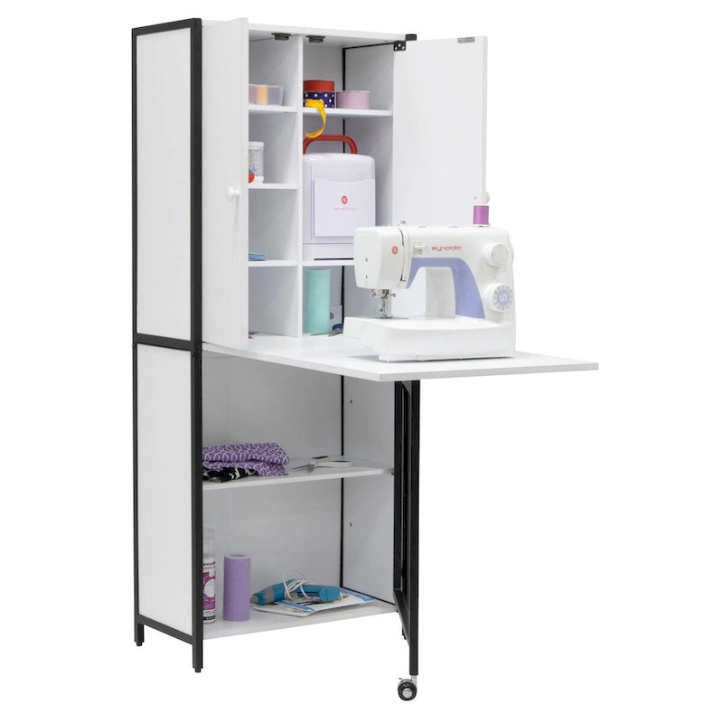Multi-Use Craft Armoire with Folding Desktop