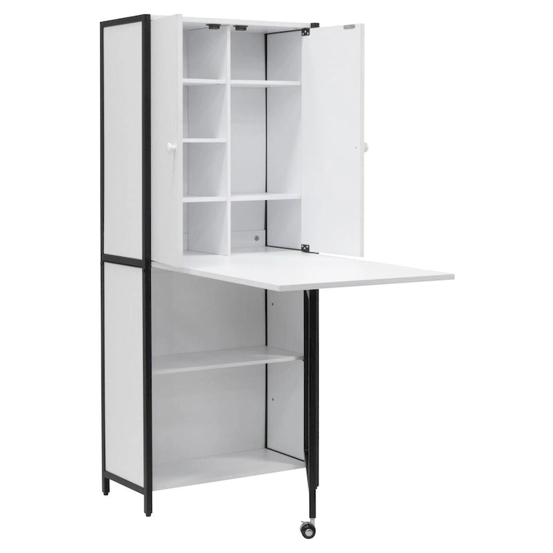 Multi-Use Craft Armoire with Folding Desktop