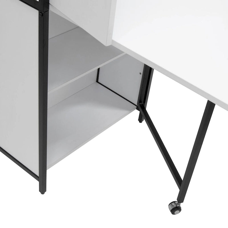 Vielseitiger Bastelschrank mit ausklappbarer Arbeitsfläche