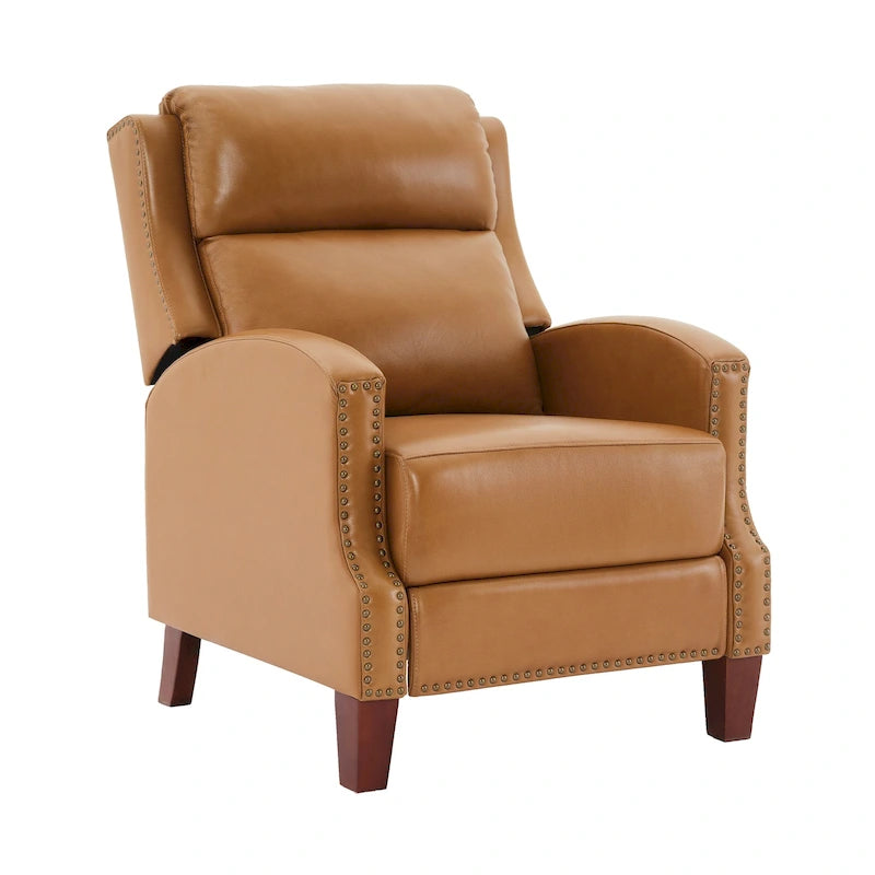 Pushback Recliner with Multi-Angle Seat Back and Solid Wood Legs