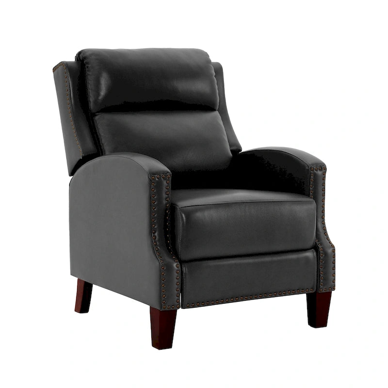 Pushback Recliner with Multi-Angle Seat Back and Solid Wood Legs