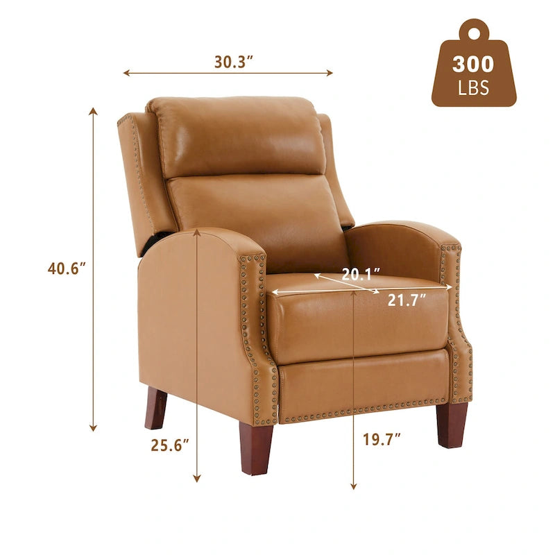 Pushback Recliner with Multi-Angle Seat Back and Solid Wood Legs