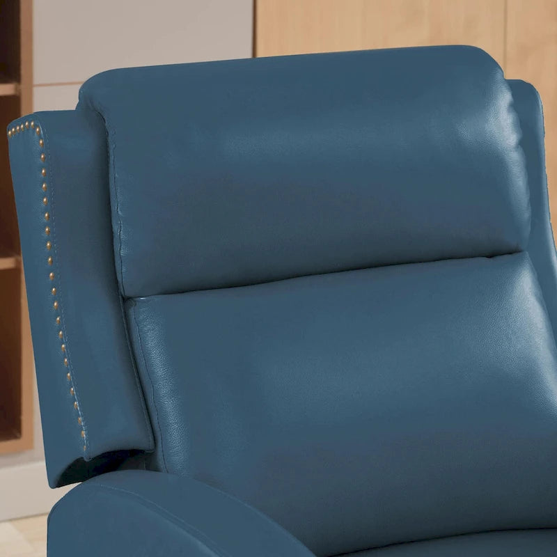 Relaxsessel mit Rückholfunktion, mehrfach verstellbarer Rückenlehne und Beinen aus Massivholz