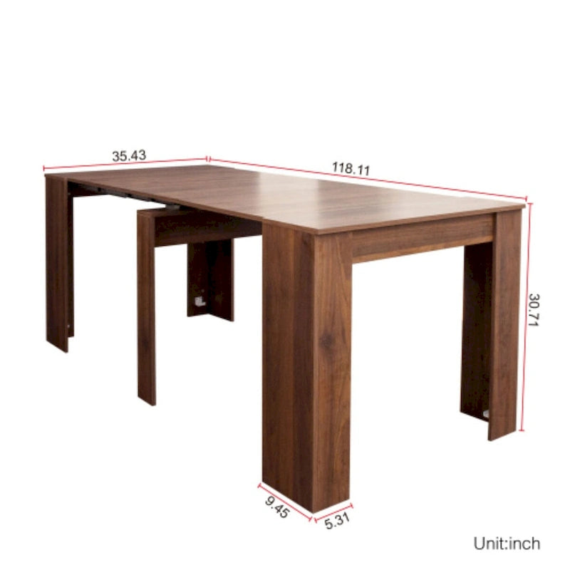 Extendable Console Dining Table for 4-8 People