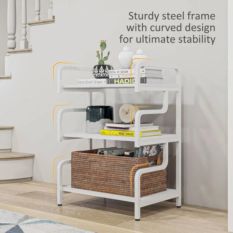 3-Tier Printer Stand with Storage, Industrial Metal Printer Table for Home Office, Multi-purpose Rack Shelf