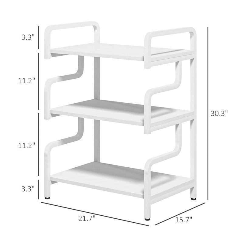3-Tier Printer Stand with Storage, Industrial Metal Printer Table for Home Office, Multi-purpose Rack Shelf