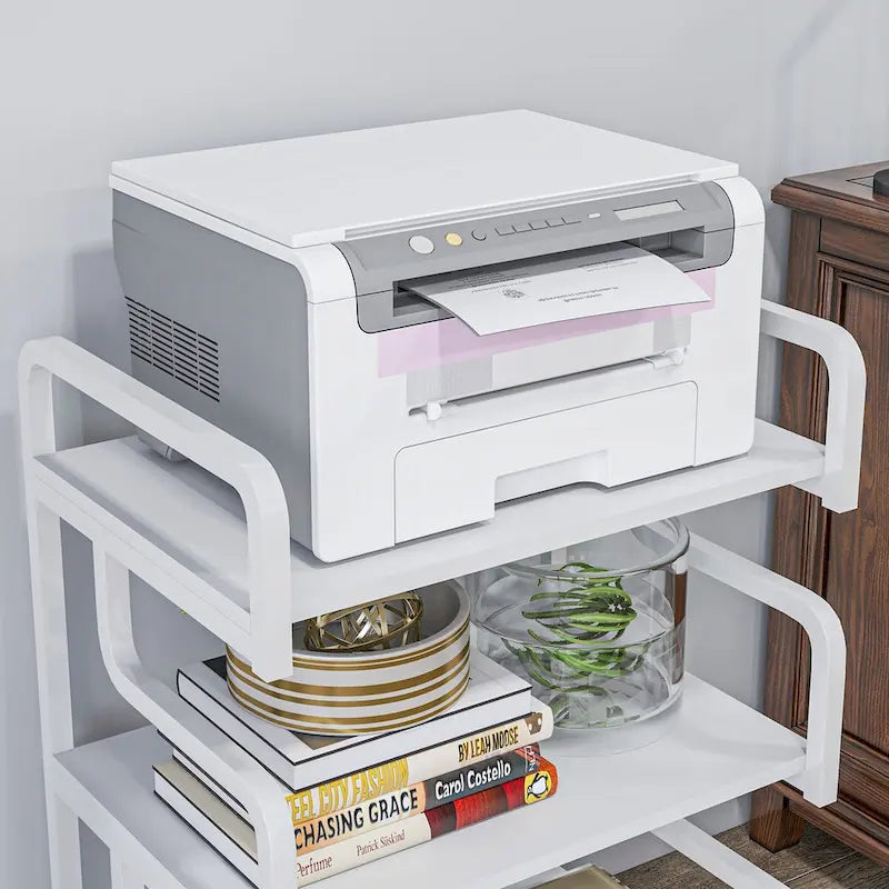 3-Tier Printer Stand with Storage, Industrial Metal Printer Table for Home Office, Multi-purpose Rack Shelf