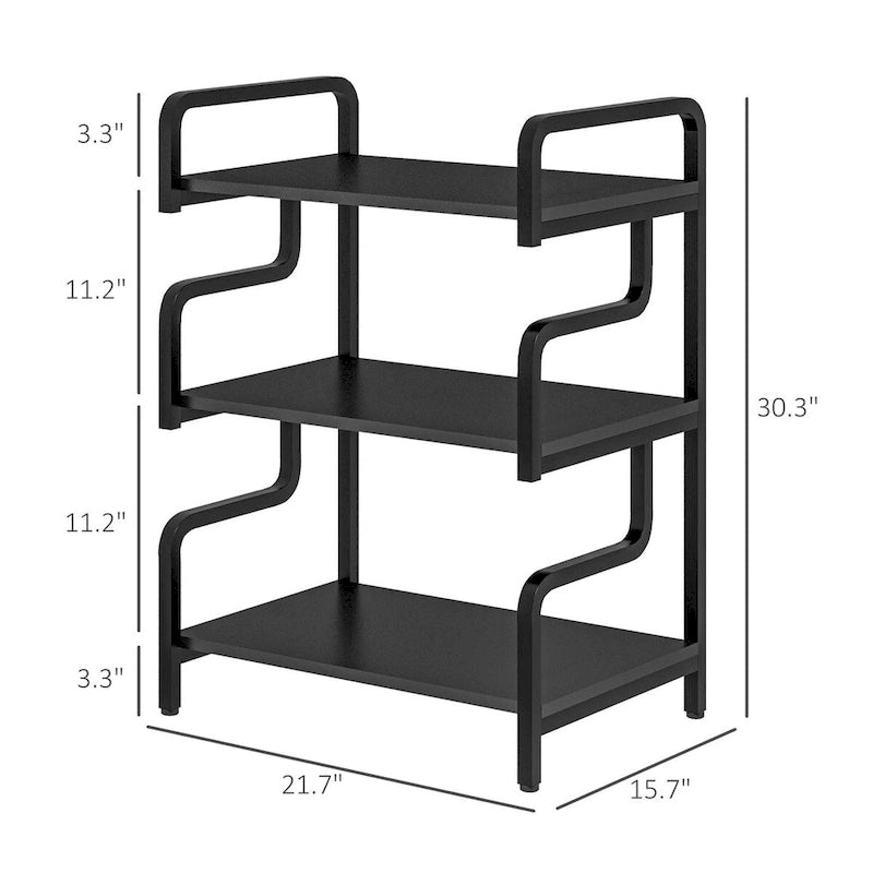 3-Tier Printer Stand with Storage, Industrial Metal Printer Table for Home Office, Multi-purpose Rack Shelf