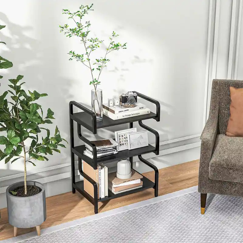 3-Tier Printer Stand with Storage, Industrial Metal Printer Table for Home Office, Multi-purpose Rack Shelf