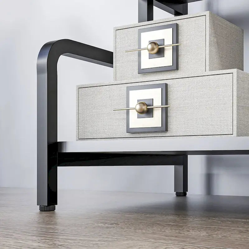 3-Tier Printer Stand with Storage, Industrial Metal Printer Table for Home Office, Multi-purpose Rack Shelf