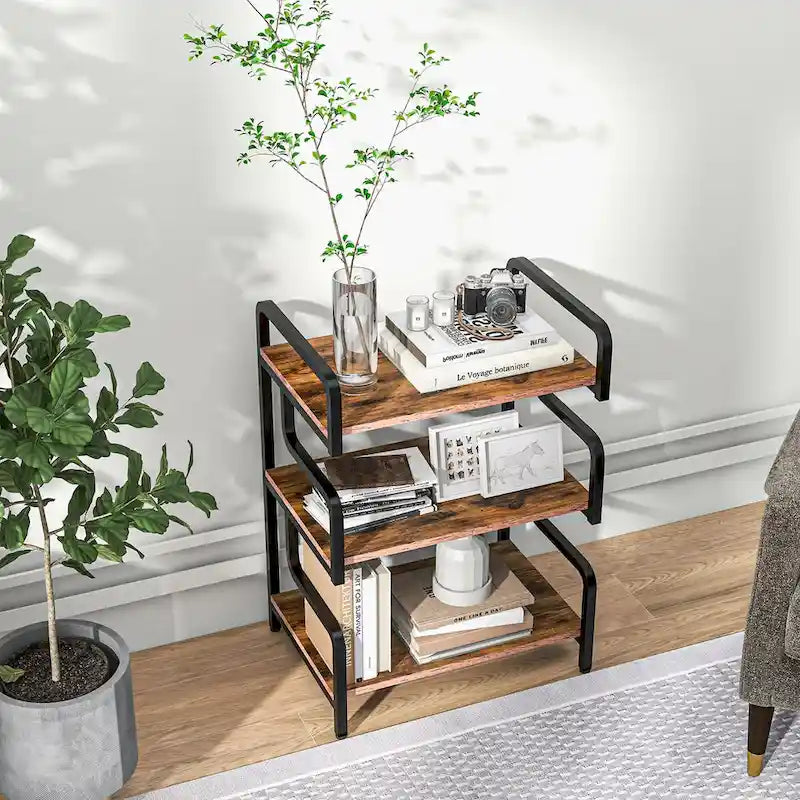3-Tier Printer Stand with Storage, Industrial Metal Printer Table for Home Office, Multi-purpose Rack Shelf