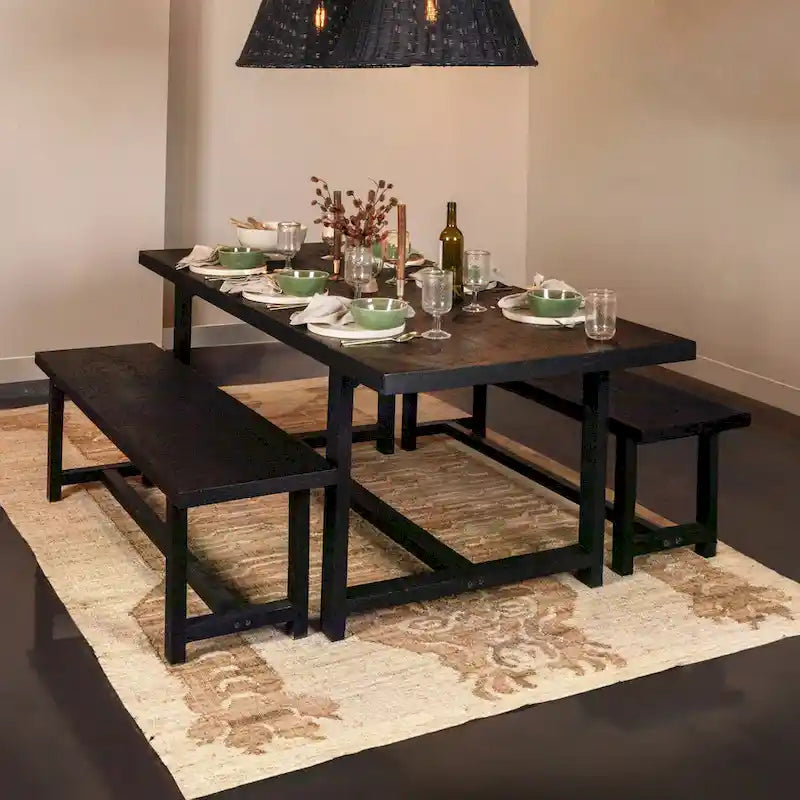 Panca a cavalletto in acacia