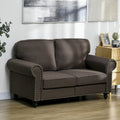 61" Loveseat-Sofa, modernes 2-Sitzer-Sofa im Mid-Century-Stil mit Nagelkopfbesatz, gerollten Armlehnen und Stoffbezug