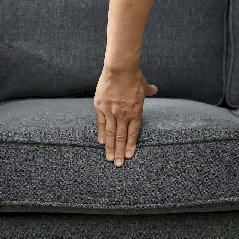 61" Loveseat-Sofa, modernes 2-Sitzer-Sofa im Mid-Century-Stil mit Nagelkopfbesatz, gerollten Armlehnen und Stoffbezug